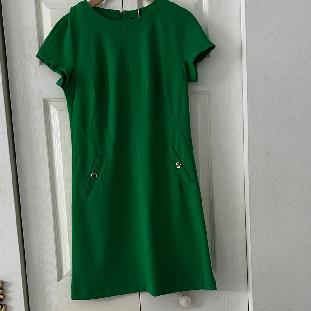 New Tommy Hilfiger Emerald Green Cap Sleeve Mini Dress